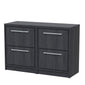 Hudson Reed Lille 1200mm Floor Standing 4-Drawer Vanity Unit - Graphite Grey Woodgrain