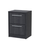 Hudson Reed Lille 600mm Floor Standing 2 Drawer Vanity Unit - Graphite Grey Woodgrain