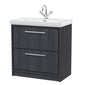 Hudson Reed Lille 800mm Floor Standing 2-Drawer Vanity Unit & Basin - Graphite Grey Woodgrain