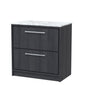 Hudson Reed Lille 800mm Floor Standing 2 Drawer Vanity Unit - Graphite Grey Woodgrain