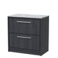 Hudson Reed Lille 800mm Floor Standing 2 Drawer Vanity Unit - Graphite Grey Woodgrain