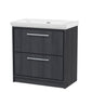 Hudson Reed Lille 800mm Floor Standing 2-Drawer Vanity Unit & Basin - Graphite Grey Woodgrain