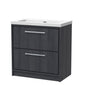 Hudson Reed Lille 800mm Floor Standing 2-Drawer Vanity Unit & Basin - Graphite Grey Woodgrain