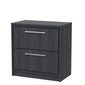 Hudson Reed Lille 800mm Floor Standing 2 Drawer Vanity Unit - Graphite Grey Woodgrain