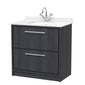 Hudson Reed Lille 800mm Floor Standing 2-Drawer Vanity Unit & Basin - Graphite Grey Woodgrain