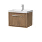 Hudson Reed Lille 600mm Wall Hung 1 Drawer Vanity Unit & Basin - Antique Oak