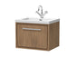 Hudson Reed Lille 600mm Wall Hung 1 Drawer Vanity Unit & Basin - Antique Oak