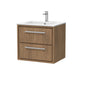 Hudson Reed Lille 600mm Wall Hung 2 Drawer Vanity Unit & Basin - Antique Oak