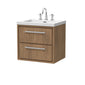 Hudson Reed Lille 600mm Wall Hung 2 Drawer Vanity Unit & Basin - Antique Oak