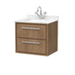 Hudson Reed Lille 600mm Wall Hung 2 Drawer Vanity Unit & Basin - Antique Oak