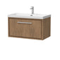 Hudson Reed Lille 800mm Wall Hung 1 Drawer Vanity Unit & Basin - Antique Oak