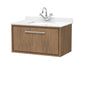 Hudson Reed Lille 800mm Wall Hung 1 Drawer Vanity Unit & Basin - Antique Oak