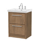 Hudson Reed Lille 600mm Floor Standing 2 Drawer Vanity Unit & Basin - Antique Oak