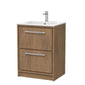 Hudson Reed Lille 600mm Floor Standing 2 Drawer Vanity Unit & Basin - Antique Oak