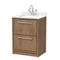 Hudson Reed Lille 600mm Floor Standing 2 Drawer Vanity Unit & Basin - Antique Oak