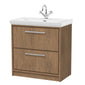 Hudson Reed Lille 800mm Floor Standing 2-Drawer Vanity Unit & Basin - Antique Oak