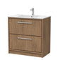 Hudson Reed Lille 800mm Floor Standing 2-Drawer Vanity Unit & Basin - Antique Oak