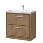 Hudson Reed Lille 800mm Floor Standing 2-Drawer Vanity Unit & Basin - Antique Oak