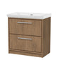 Hudson Reed Lille 800mm Floor Standing 2-Drawer Vanity Unit & Basin - Antique Oak