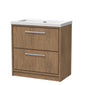 Hudson Reed Lille 800mm Floor Standing 2-Drawer Vanity Unit & Basin - Antique Oak