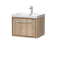 Hudson Reed Lille 600mm Wall Hung 1 Drawer Vanity Unit & Basin - Bleach Oak