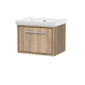 Hudson Reed Lille 600mm Wall Hung 1 Drawer Vanity Unit & Basin - Bleach Oak