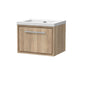 Hudson Reed Lille 600mm Wall Hung 1 Drawer Vanity Unit & Basin - Bleach Oak