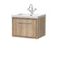 Hudson Reed Lille 600mm Wall Hung 1 Drawer Vanity Unit & Basin - Bleach Oak