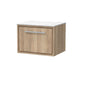 Hudson Reed Lille 600mm Wall Hung 1 Drawer Vanity Unit - Bleach Oak