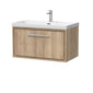 Hudson Reed Lille 800mm Wall Hung 1 Drawer Vanity Unit & Basin - Bleach Oak