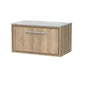 Hudson Reed Lille 800mm Wall Hung 1 Drawer Vanity Unit - Bleached Oak