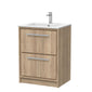 Hudson Reed Lille 600mm Floor Standing 2 Drawer Vanity Unit & Basin - Bleach Oak