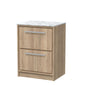 Hudson Reed Lille 600mm Floor Standing 2 Drawer Vanity Unit - Bleached Oak