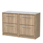 Hudson Reed Lille 1200mm Floor Standing 4-Drawer Vanity Unit - Bleached Oak