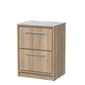 Hudson Reed Lille 600mm Floor Standing 2 Drawer Vanity Unit - Bleached Oak