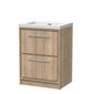 Hudson Reed Lille 600mm Floor Standing 2 Drawer Vanity Unit & Basin - Bleach Oak