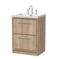 Hudson Reed Lille 600mm Floor Standing 2 Drawer Vanity Unit & Basin - Bleach Oak