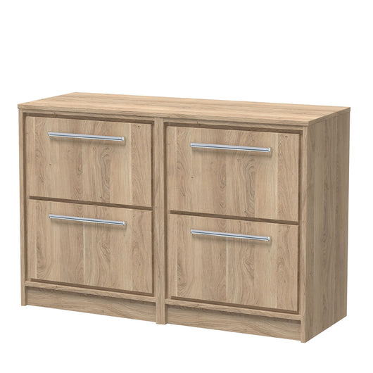  Hudson Reed Lille 1200mm Floor Standing 4-Drawer Vanity Unit - Bleached Oak