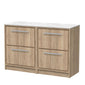 Hudson Reed Lille 1200mm Floor Standing 4-Drawer Vanity Unit - Bleached Oak