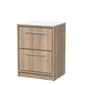 Hudson Reed Lille 600mm Floor Standing 2 Drawer Vanity Unit - Bleached Oak