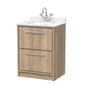 Hudson Reed Lille 600mm Floor Standing 2 Drawer Vanity Unit & Basin - Bleach Oak