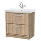 Hudson Reed Lille 800mm Floor Standing 2-Drawer Vanity Unit & Basin - Bleached Oak