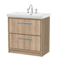 Hudson Reed Lille 800mm Floor Standing 2-Drawer Vanity Unit & Basin - Bleached Oak