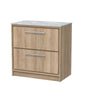 Hudson Reed Lille 800mm Floor Standing 2 Drawer Vanity Unit - Bleached Oak