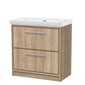 Hudson Reed Lille 800mm Floor Standing 2-Drawer Vanity Unit & Basin - Bleached Oak