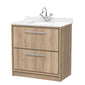 Hudson Reed Lille 800mm Floor Standing 2-Drawer Vanity Unit & Basin - Bleached Oak