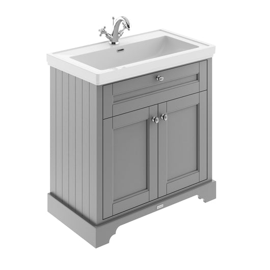  Old London 800mm 2-Door Vanity & Classic Basin 1TH - Storm Grey