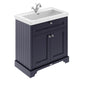 Old London 800mm 2-Door Vanity & Classic Basin 1TH - Twilight Blue