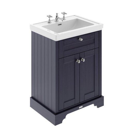  Old London 600mm 2-Door Vanity & Classic Basin 3TH - Twilight Blue