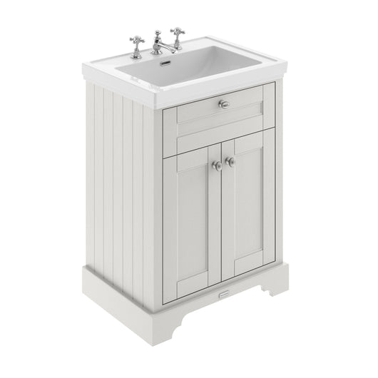  Old London 600mm 2-Door Vanity & Classic Basin 3TH - Timeless Sand